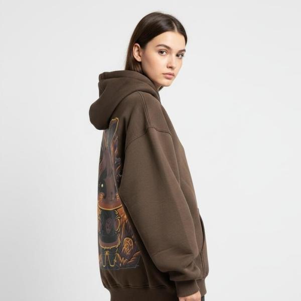 Brown fire hoodie