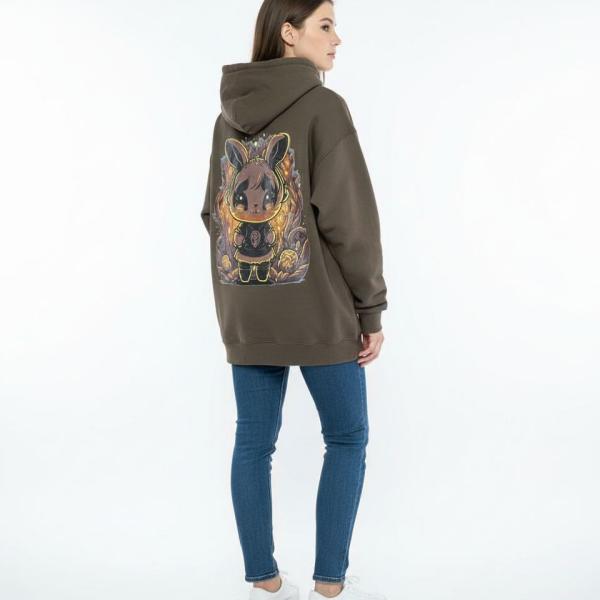 Brown fire hoodie