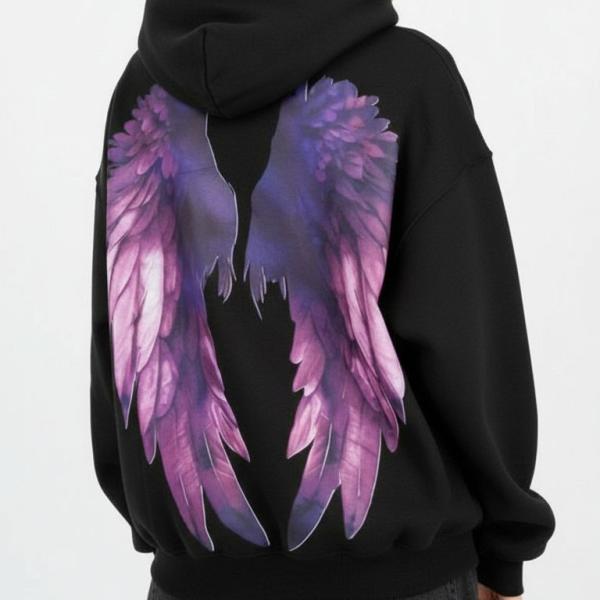 Black feathers hoodie