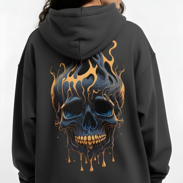Grey fire hoodie